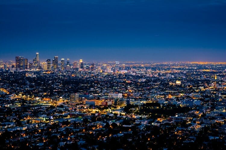 los angeles nighttime view